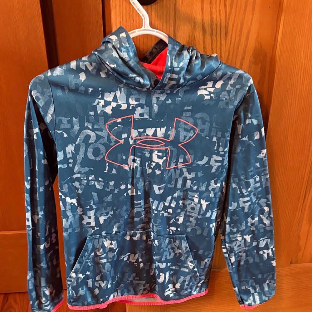 Under Armour Teal and Pink Patterned Hoodie